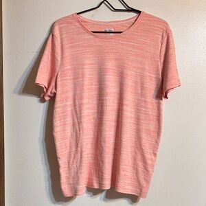 Basic Editions Women's Pink Striped Tee